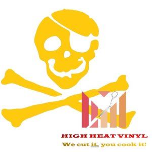 High Heat Duracoat Vinyl Stencil 1.25" x 1" - Jolly Roger styling